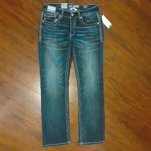NWT BKE Denim Aiden Bootleg 30R Superior Stretch Slim Fit Low Rise Dark Wash